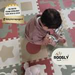 Roosly Speelmat & Speelkleed Baby 145×145 cm – Zacht, Veilig & Opvouwbaar – Pastel