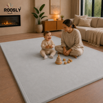 Roosly Fluwelen Speelmat & Speelkleed Baby 150×200 cm – Extra Dik Traagschuim, Antislip – Mist Grey