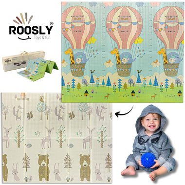 Roosly Speelmat & Speelkleed Baby 180×200 cm – Dubbelzijdig & Opvouwbaar – Balloon