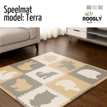 Roosly Speelmat & Speelkleed Baby 180×180 cm – Zacht, Veilig & Opvouwbaar – Pastel Beige & Groen