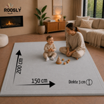 Roosly Fluwelen Speelmat & Speelkleed Baby 150×200 cm – Extra Dik Traagschuim, Antislip – Mist Grey