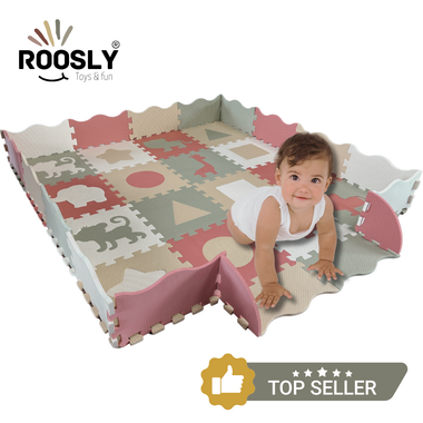 Roosly Speelmat & Speelkleed Baby 145×145 cm – Zacht, Veilig & Opvouwbaar – Pastel