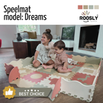 Roosly Speelmat & Speelkleed Baby 145×145 cm – Zacht, Veilig & Opvouwbaar – Pastel