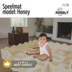 Roosly Speelmat & Speelkleed Baby 145×145 cm – Zacht, Veilig & Opvouwbaar – Beige