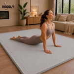 Roosly Fluwelen Speelmat & Speelkleed Baby 150×200 cm – Extra Dik Traagschuim, Antislip – Mist Grey