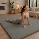 Roosly Fluwelen Speelmat & Speelkleed Baby 150×200 cm – Extra Dik Traagschuim, Antislip – Stone Grey
