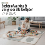Roosly Speelmat & Speelkleed Baby 180×180 cm – Zacht, Veilig & Opvouwbaar – Pastel Beige & Groen
