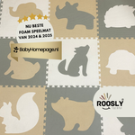 Roosly Speelmat & Speelkleed Baby 180×180 cm – Zacht, Veilig & Opvouwbaar – Pastel Beige & Groen
